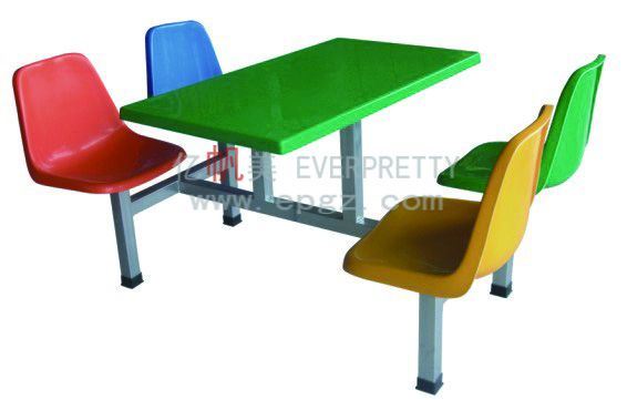 4-Person Yellow Fiber Glass Restaurant Table Chair (DT-05)