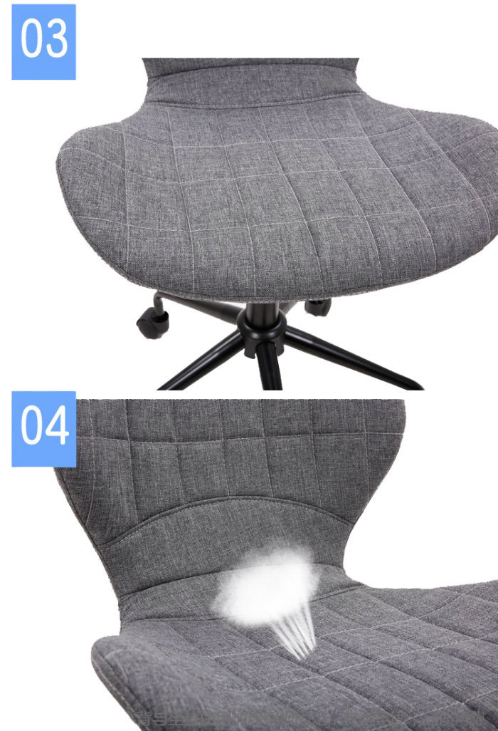 (JACK) Ergonomic Desk Chair Adjustable Swivel Office Chair Fabric Armless Computer Task Chair