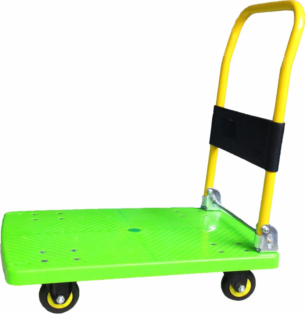 150kg Fashion Green Color Platform Trolley Noiseless Folding Hand Truck