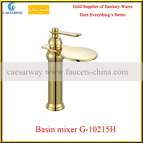 Single Handle Golden Basin Tap Faucet for Bathroom