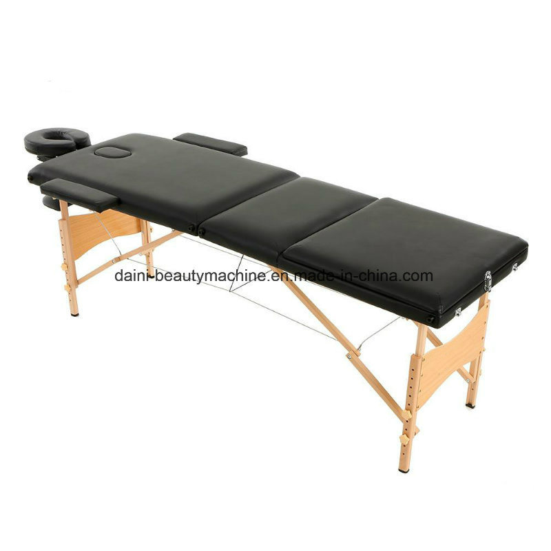 3 Section Synthetic Leather Portable Massage Table Facial Bed