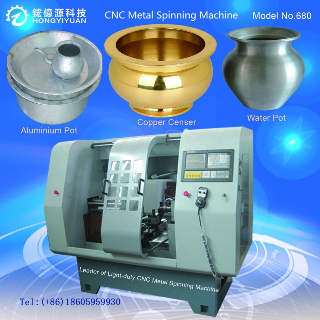 Mini Automatic CNC Spinning Lathe Machine for Metal Forming (Light-duty 680B-7)