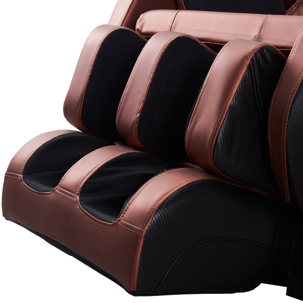 White&Red Leather Massage Chair and Ottoman with Base