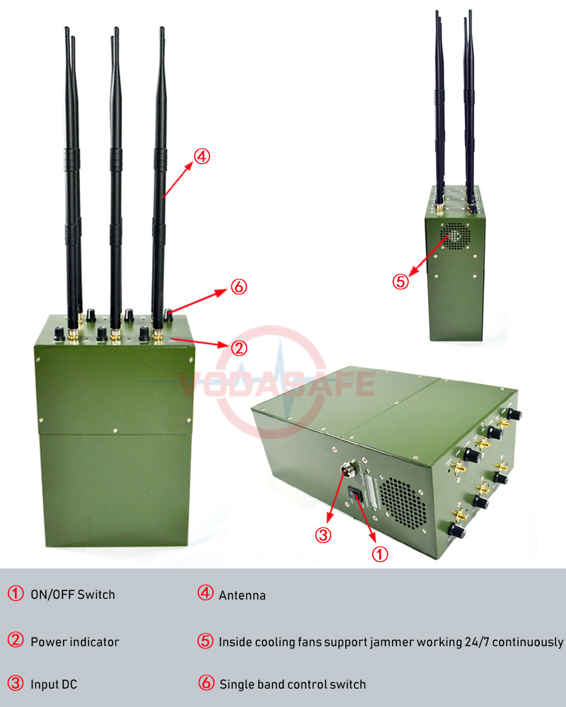 30W Portable Vehicle Bomb Moving Signal Jammer for GSM/2g/3G/4G Cellular GPS WiFi Signal