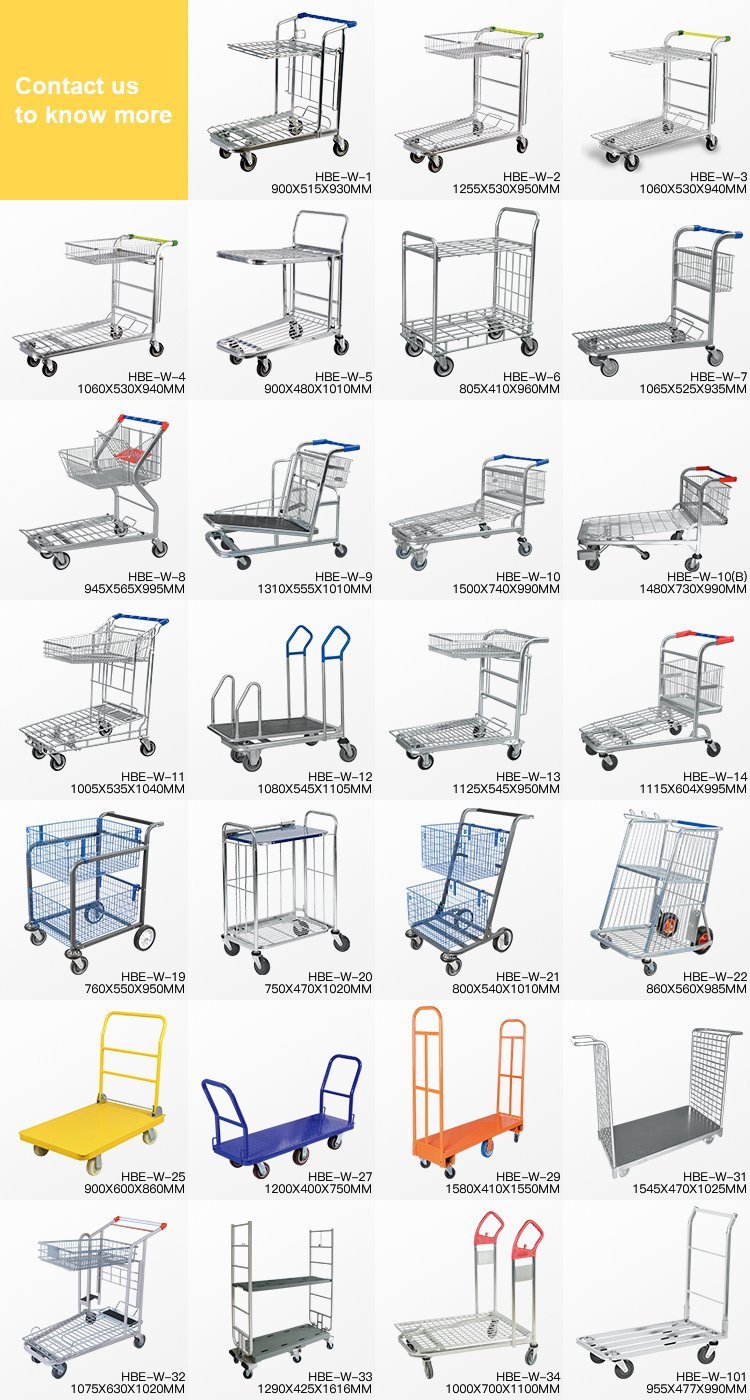 Metal Foldable Logistic Transport Hand Trolley Warehouse Cart