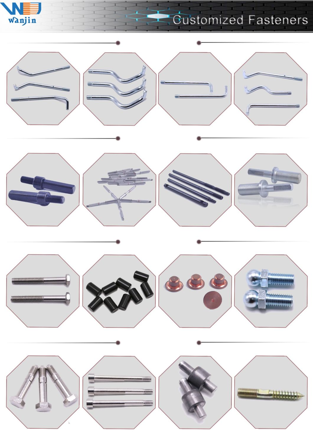 OEM/ODM Non-Standard Custom Hexagon Drivers Headless Screw