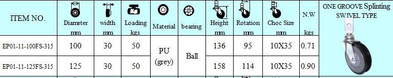 PU Wheel Shopping Trolley Caster (One Groove)