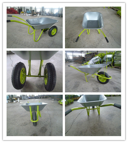 Plastic Tray with Double Wheel Wheel Barrow (WH8802)