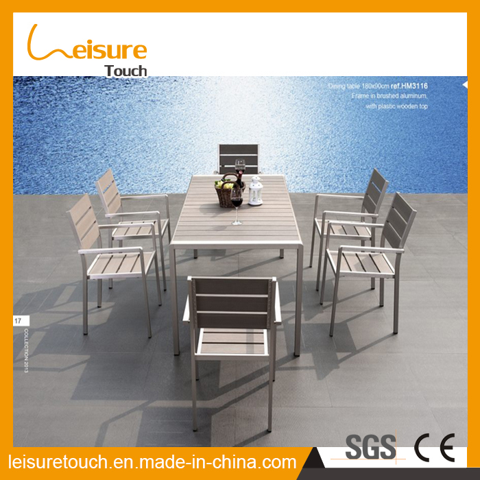 Superior Quality Aluminum Modern Polywood Restaurant/Hotel/Birsto Dining Table and Chair Set Outdoor Garden Furniture