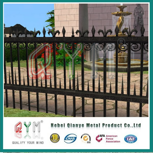 Wrought Iron Fence / Aluminum Metal Picket Ornamental Fence