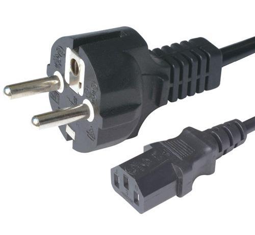 1.5m Straight EU Schuko Power Cord with IEC C13