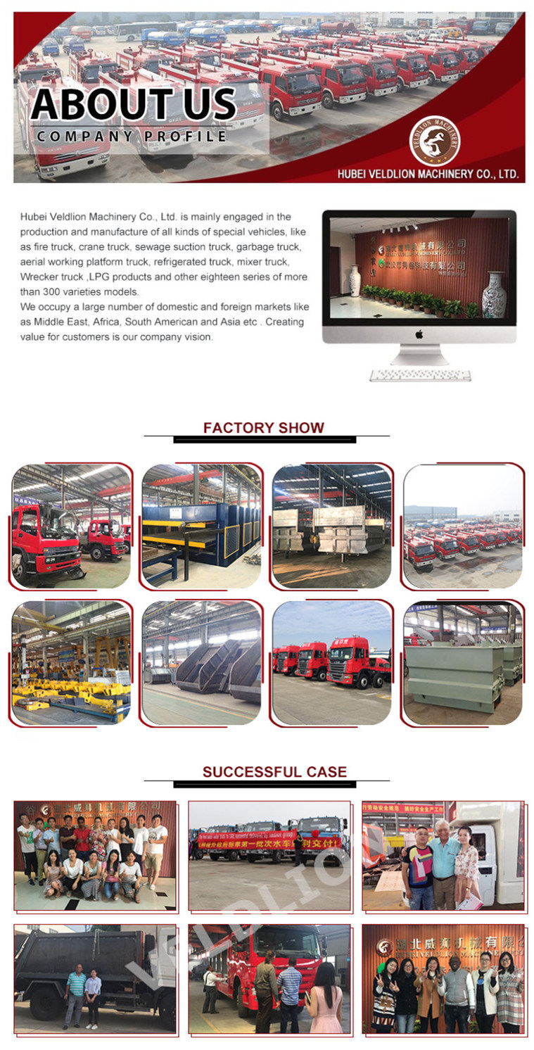 Chinese Garbage Compression 10cbm 10m3 10tons Volume Car Truck Dimensions