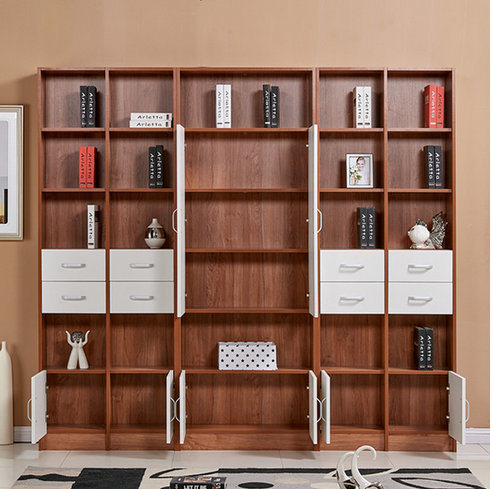 Modern Display Bookcase with Door and Drawer