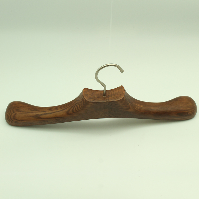 Luxury Wooden Coat Hanger with Nickel-Plated Iron Square Hook