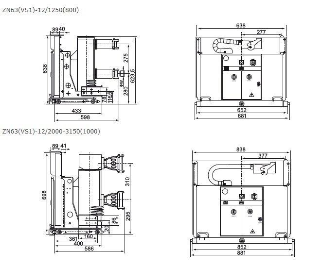 Zn63 (VS1) -12 Handcart Type Indoor Vacuum Circuit Breaker