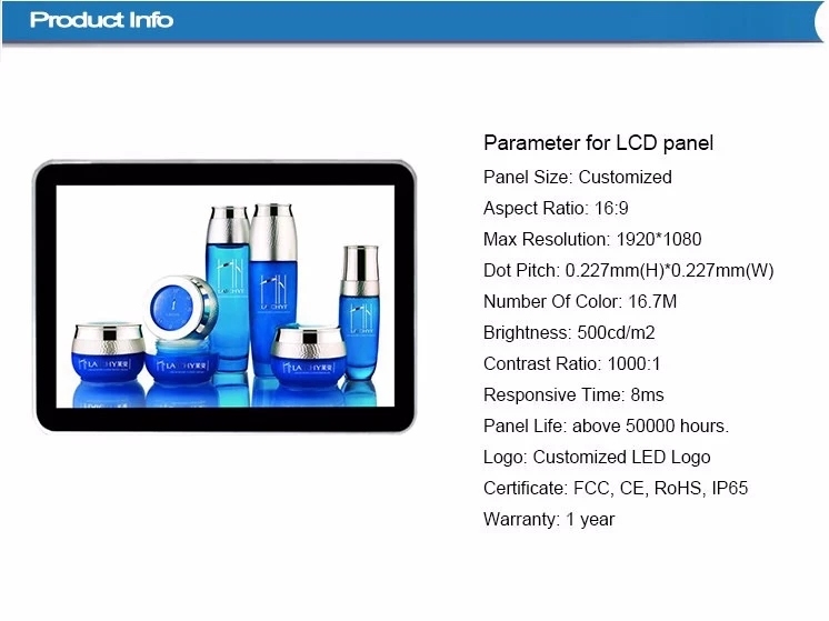 Yashi Indoor Wall Mount LCD Monitor Digital Signage Display Stands