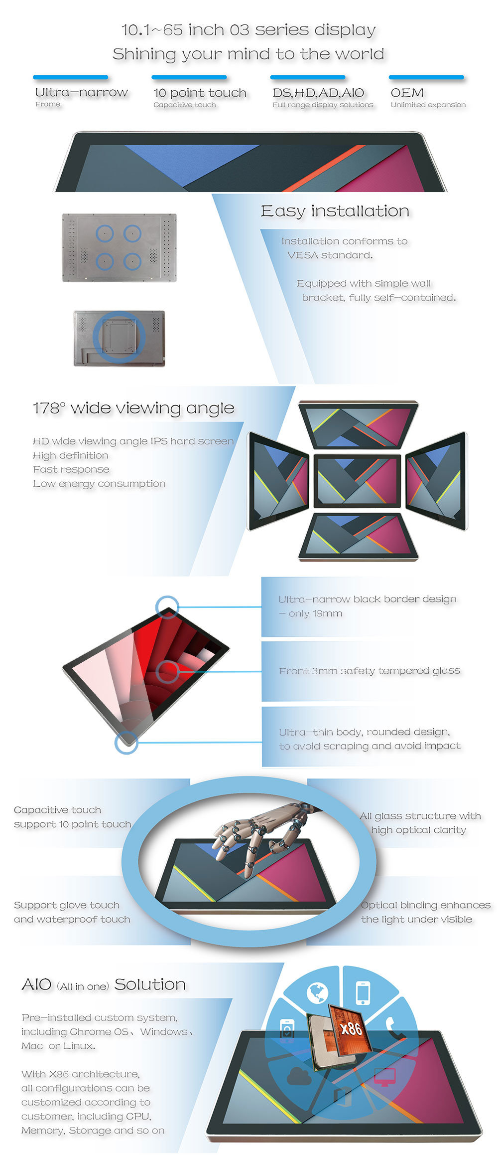 High Quality 32 Inch Capacitive HD Touch Screen Monitor for Raspberry Pi