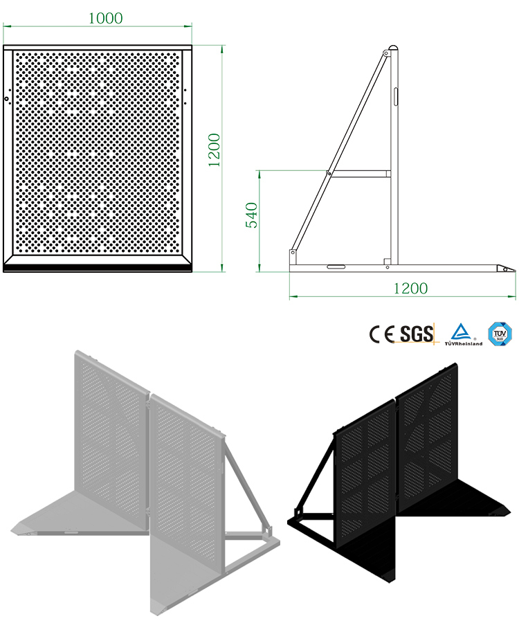 Factory Supply Portable Temporary Concert Folding Crowd Control Mojo Barrier/Traffic Road Barrier