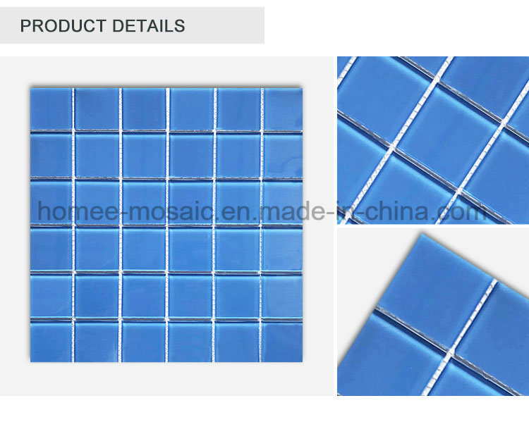 Hot Blue Square Glass Mosaic Tile for Swimming Pool Tile