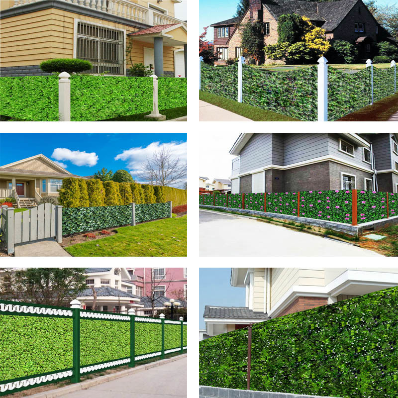 Green Plastic Garden IVY Leaf Fence Boxwood Artificial Hedge