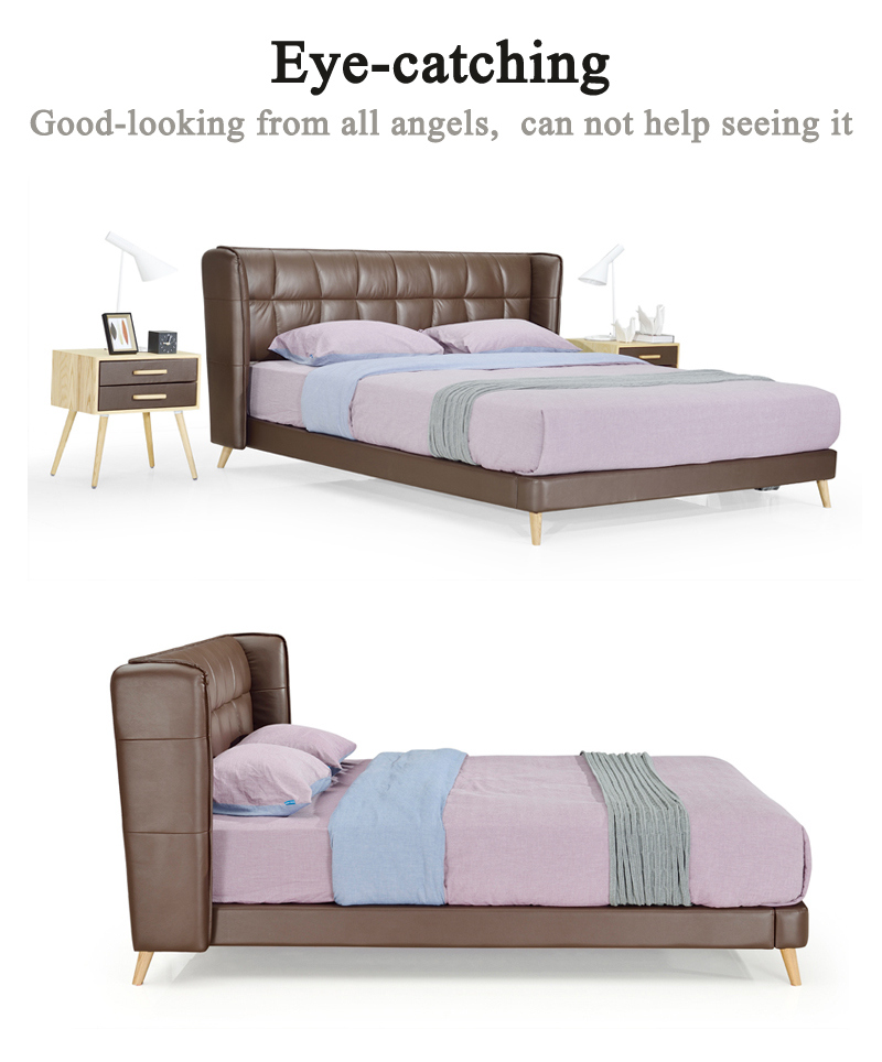 Modern Fashion and Luxury Leather Bed (HC-E872)