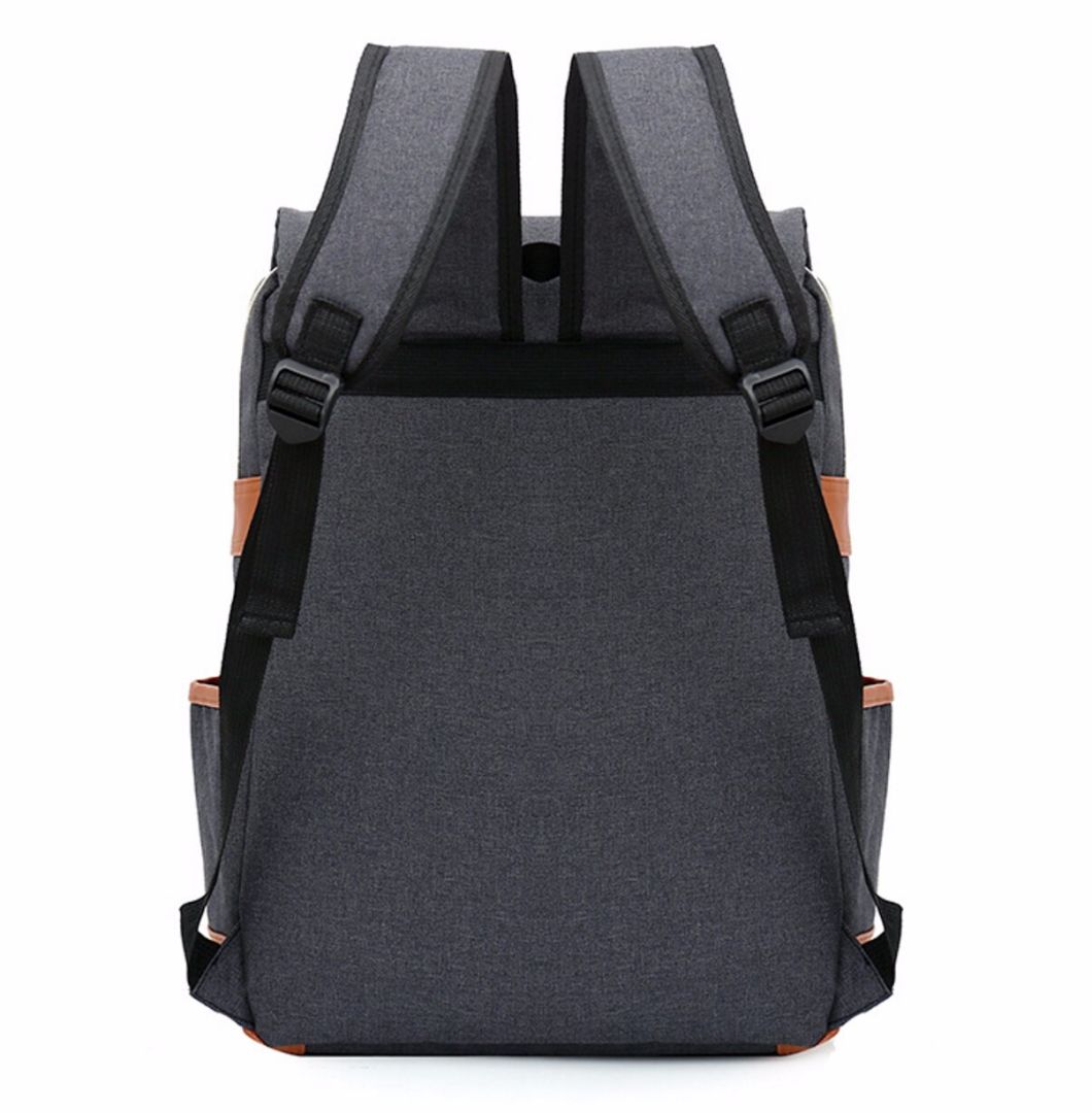 Japanese Style Custom Grey Canvas Leisure Laptop School Backpack