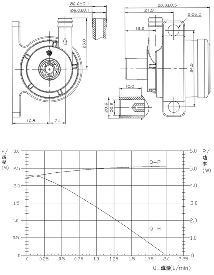 Centrifugal Small Mini Air High Lift Water Pump 12V 6m for Air Conditioner Drainage