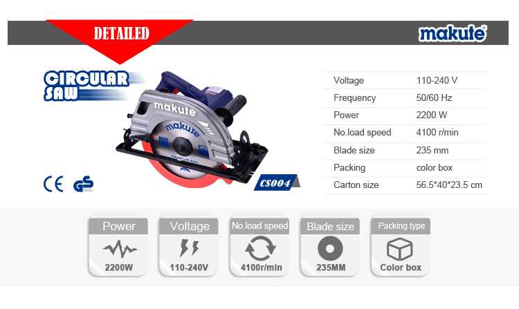 235mm 2200W Woodwooking Electric Table Circular Saw with Saw Blade