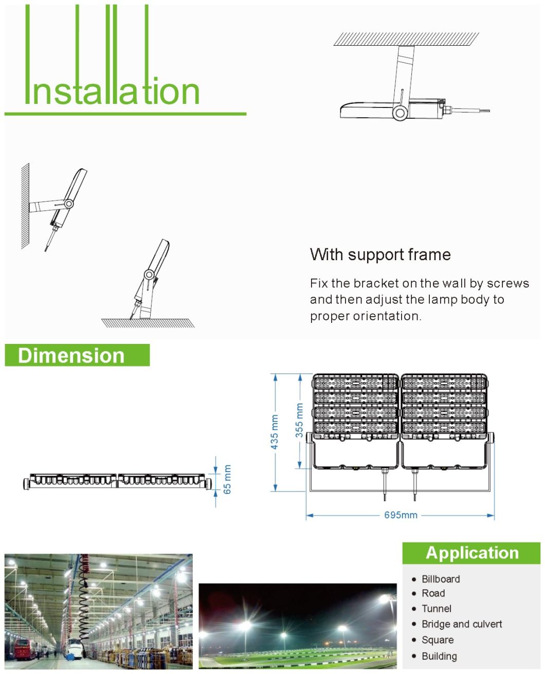 High Power Meanwell 5 Years Warranty Projection High Mast Lighting