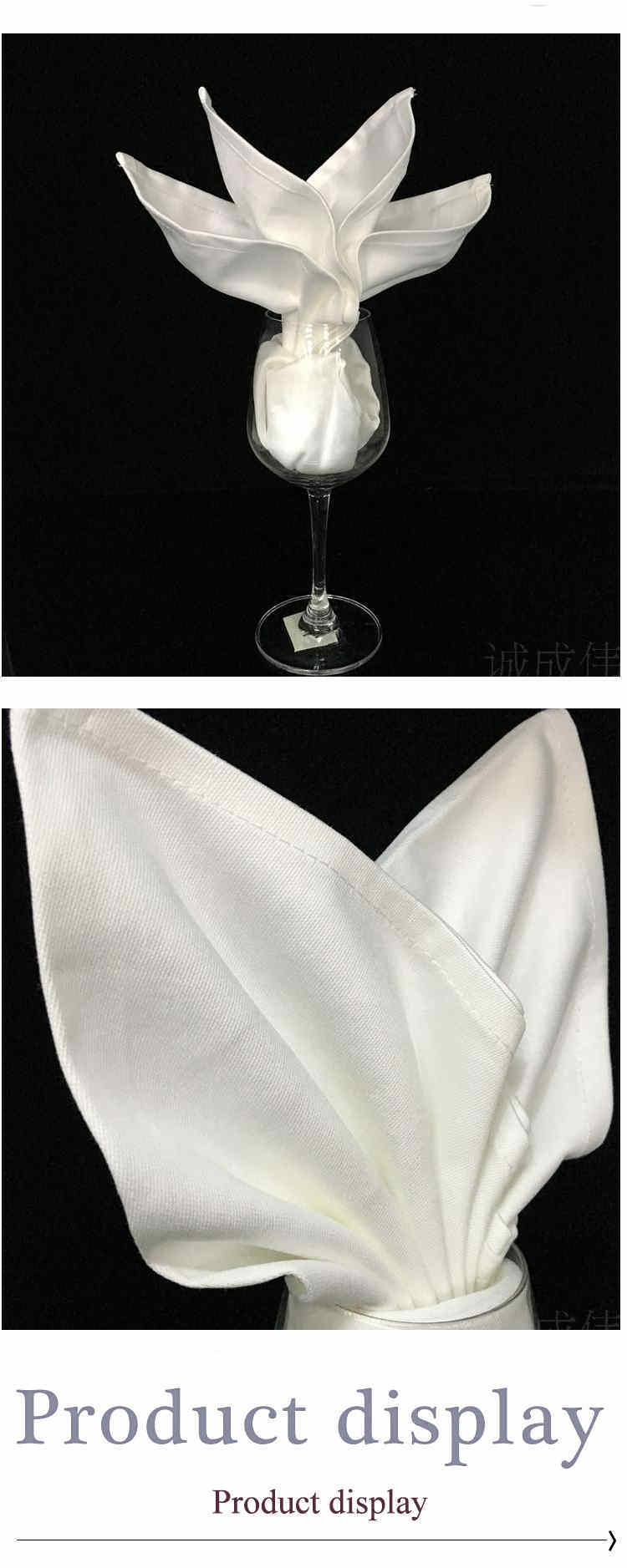 Luxury Champagne 100% Polyester Dining Table Napkins