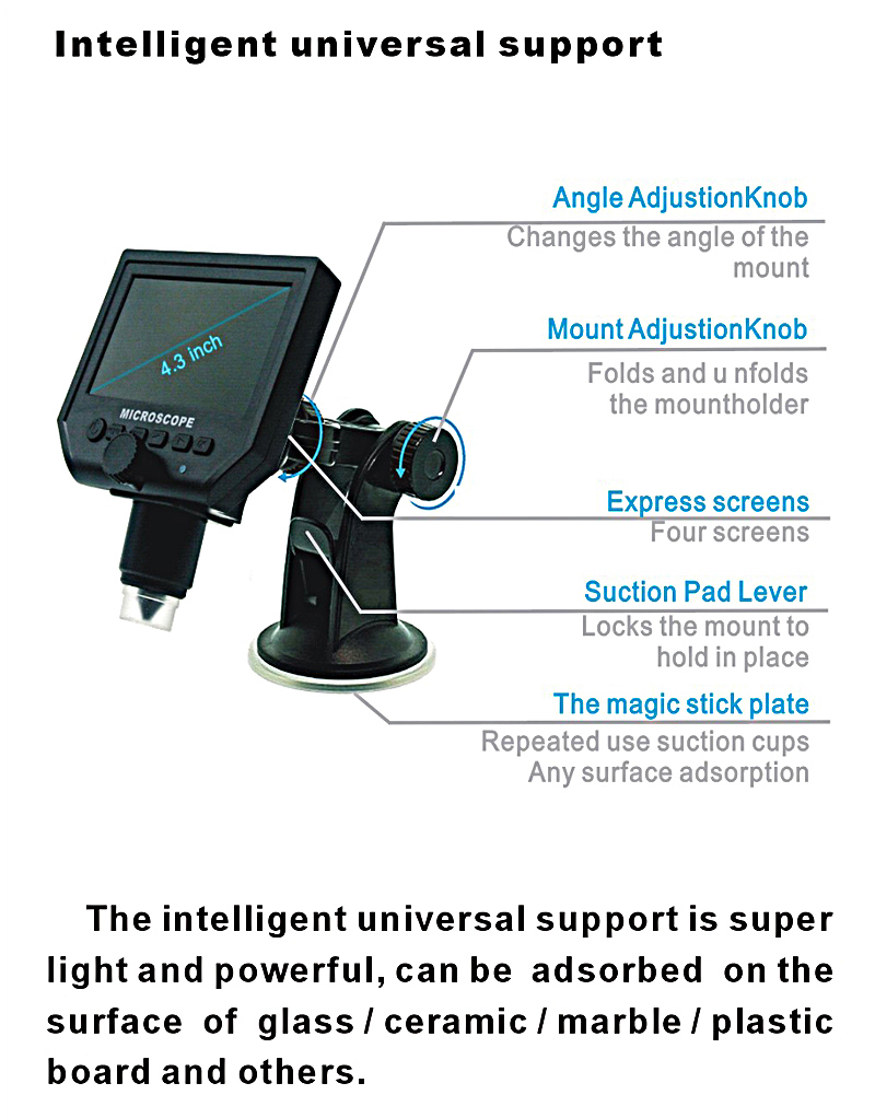 Portable LCD Digital Microscope USB 600X Zoom Inspection Microscope