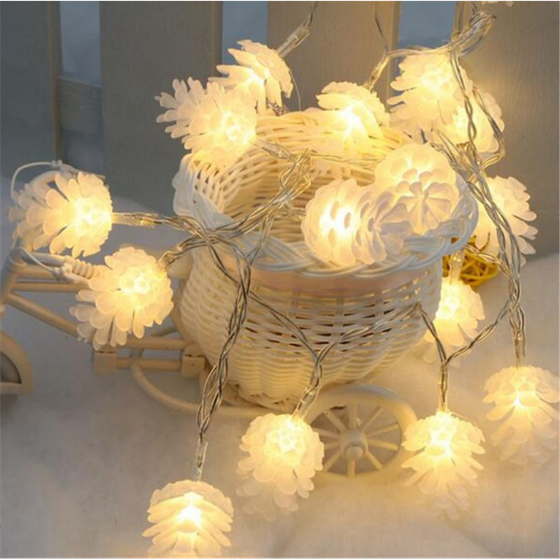 LED Pine Cone Solar String Lights for Xmas Christmas Decoration