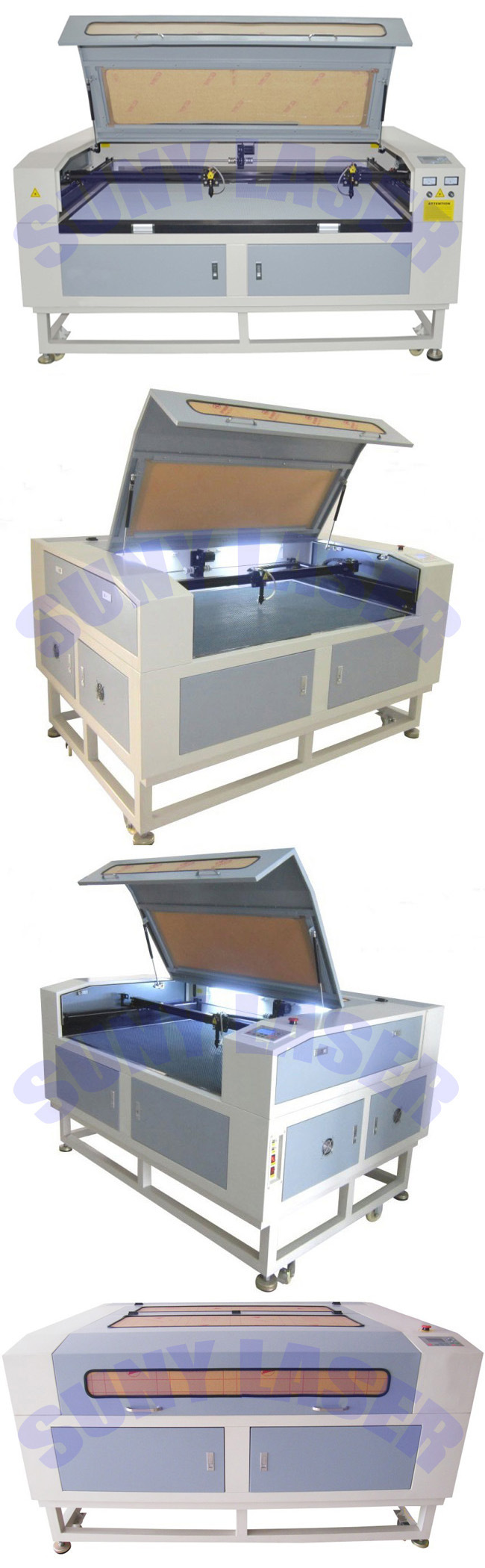 Clothing Industry Double Heads Laser Texitle Cutter 1600*1000mm 80W