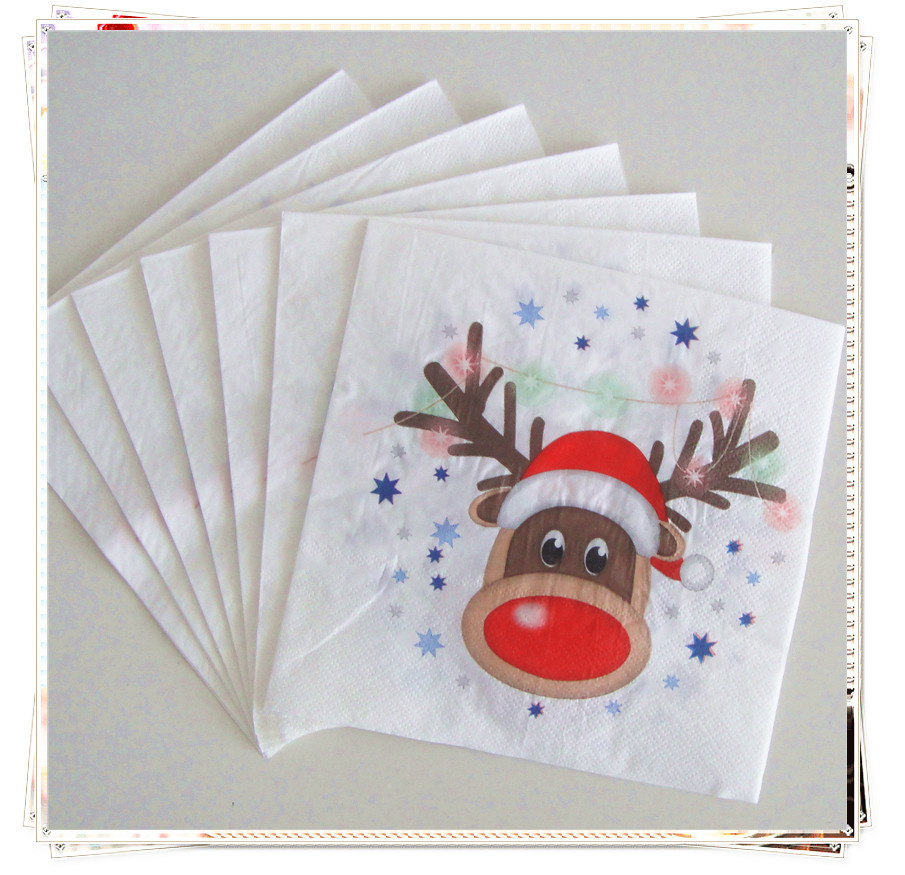 New Design Virgin Wood Pulp Dinner Napkins Printed for christmas