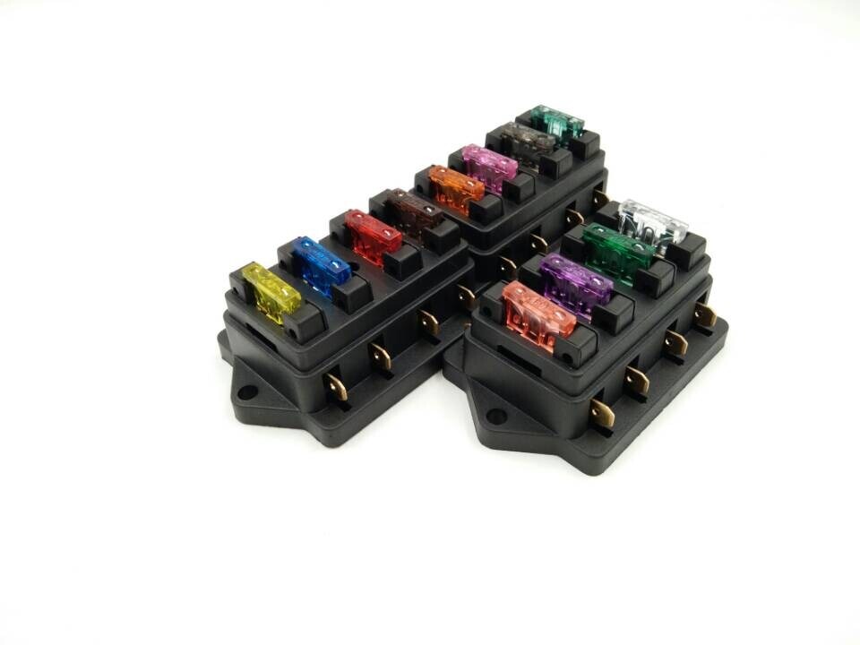 8 Way Circuit Standard ATO Blade Fuse Box Block Holder