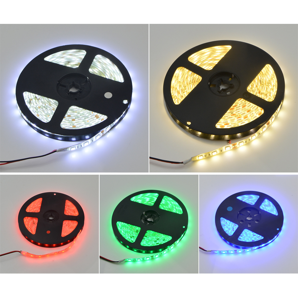 LED Lights 5m Flexible Kitchen Lamp Decor Strip Lights DC12V RGB Waterproof Tape Diode Ribbon for Wardrobe Cabinet Closet Light