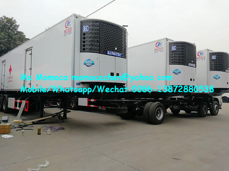 3 Axles Refrigerator Semi Trailer, 40 Feet Refrigerator Cooling Van Box Trailer for Sale