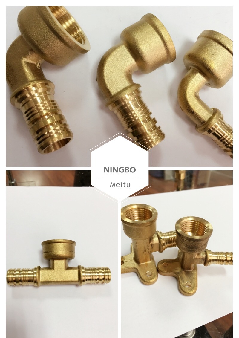 Brass 90 Elbow Fitting for Pex Plastic Pipe