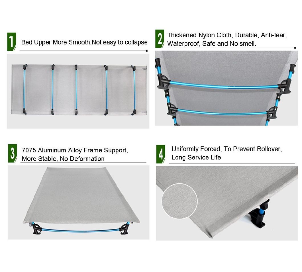 EL Indio Foldable Ultralight Compact Camping Cot Bed with 350 Lbs Bearing Breathable Waterproof Bed Surface, Perfect for Base Camp, Hiking and Hunting, Gray