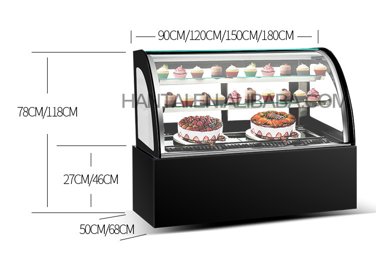 Large Capcity Curve Bakery Display Cabinet