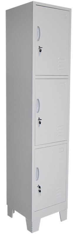 Single 3 Door Cheap Metal Storage Cabinet / Vertical Storage Cabinet Locker