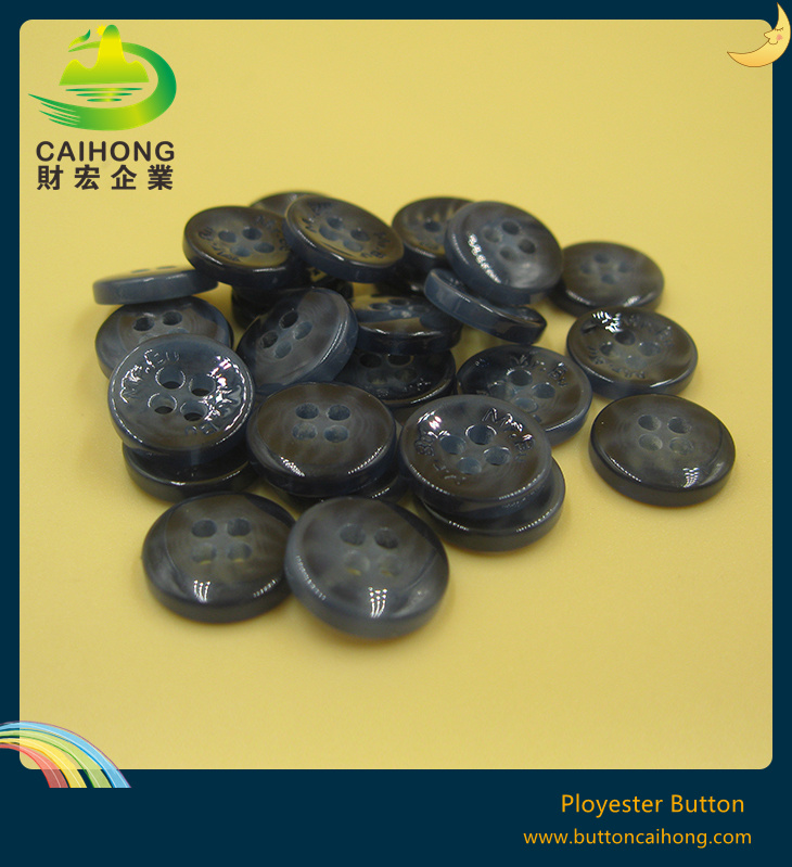 Enamel Polyester Button and Shiny Resin Button for Clothing