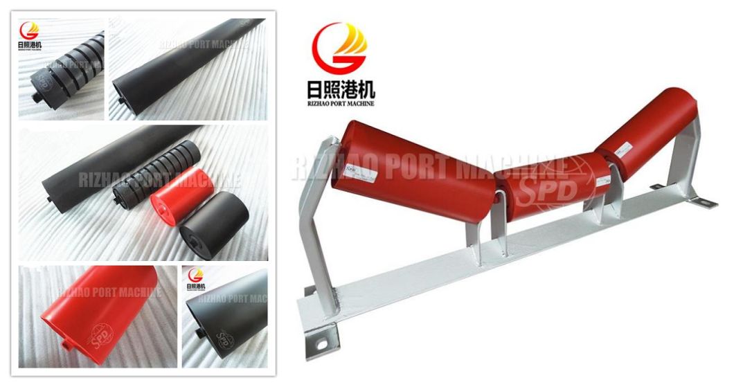 SPD Low Radial Runout Belt Conveyor Carry Trough Return Rubber Steel Roller for Different Industries