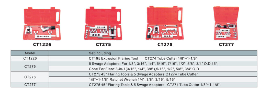 45 Extrusion Type Flaring Tools Kit Refrigeration Tools