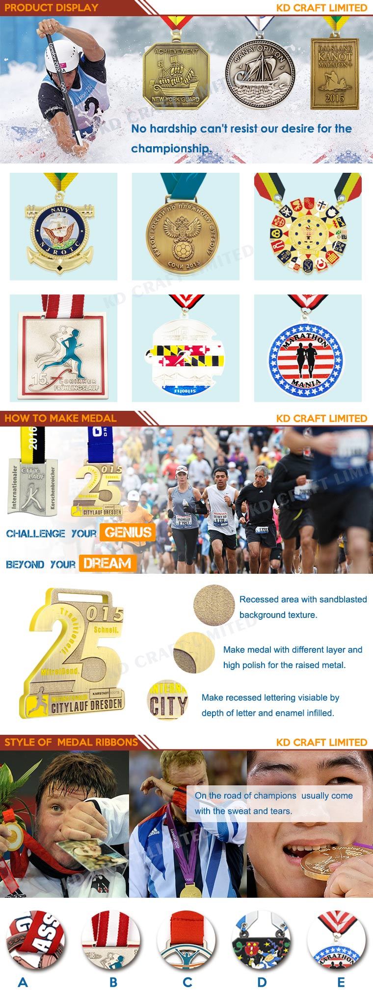 China Custom Stamping Silver Running Sport Meeting Medal