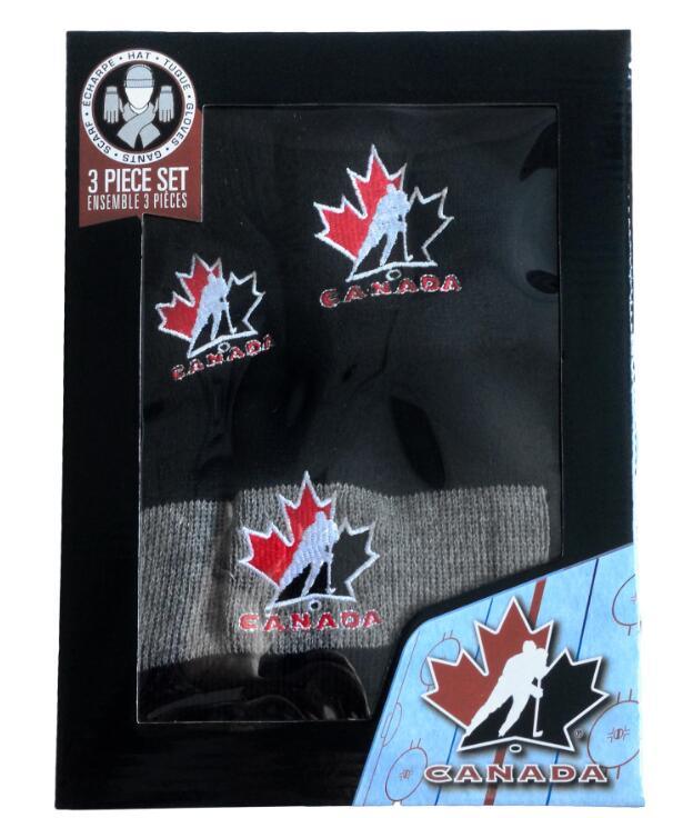 Team Canada Knit Hat, Glove & Scarf 3-PC Gift Set (CPAS-1005)