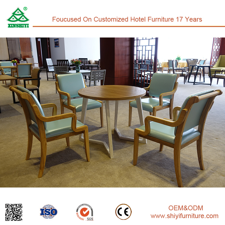 2018 Best Selling Hotel Restaurant Furniture Modern Solid Wood Dining Table and Chairs
