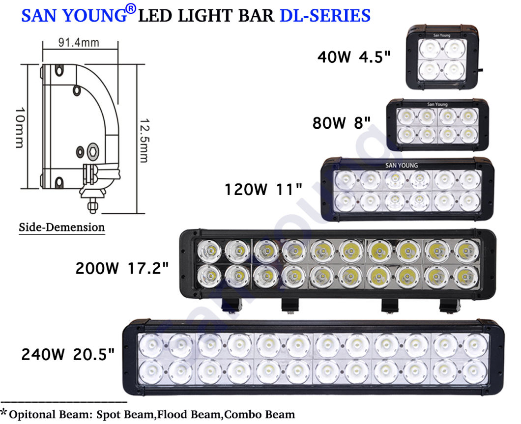 Dual Row CREE LED Bar 40W 80W 120W 200W 240W LED Light Bar