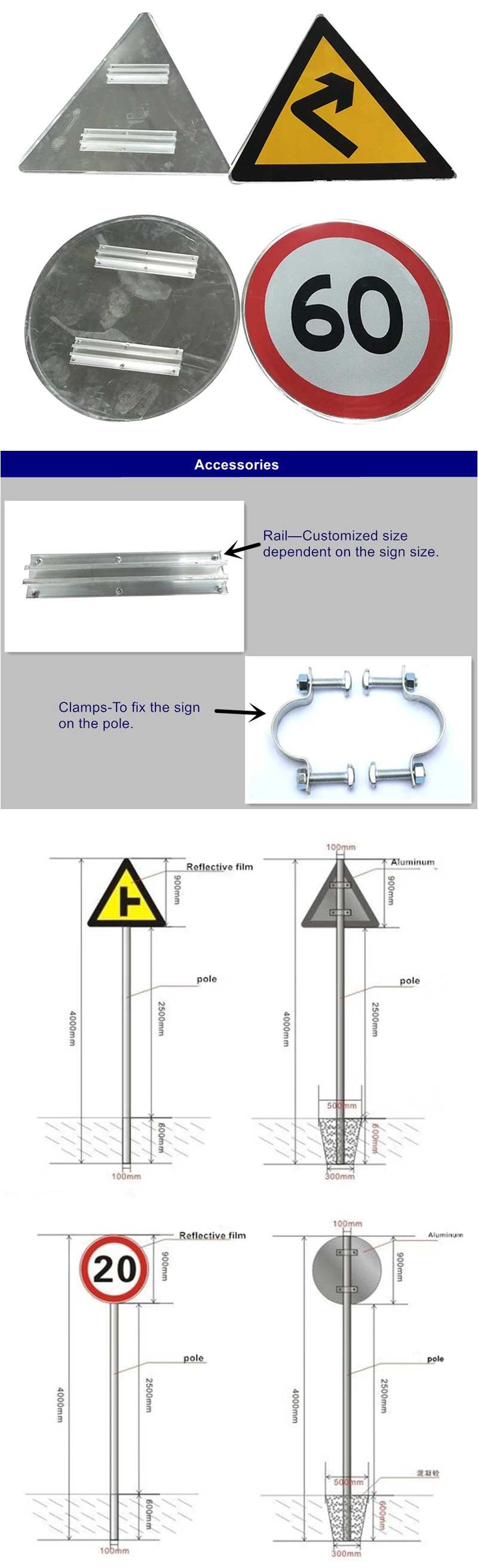 OEM Driveway Directional Traffic Signs Regulatory Road Signs