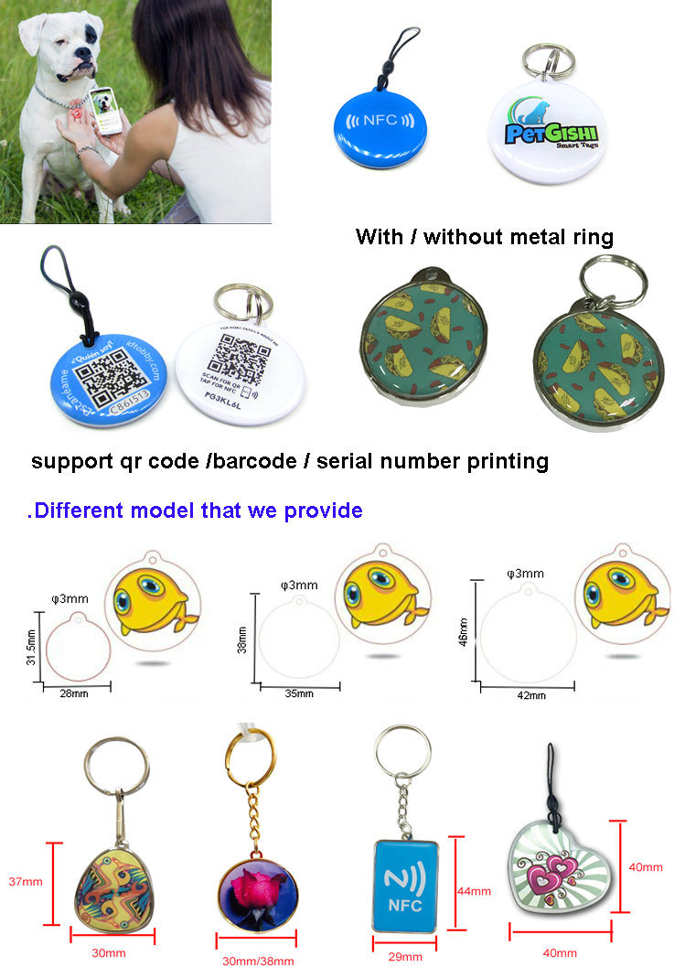 Custom Tk4100/Ntag213 Epoxy RFID Keytag Keyfob